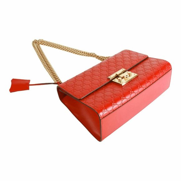 Gucci Medium Guccissima Padlock red Shoulder Bag - Picture 6 of 16